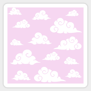 Pastel pink cloud print Sticker